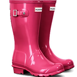 Small Image of Original Gloss Bright Pink Kids Hunter Wellies - UK Size 7 JNR