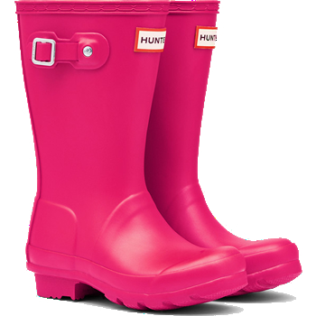 Image of Kids Original Hunter Wellies - Bright Pink UK Size 7 JNR