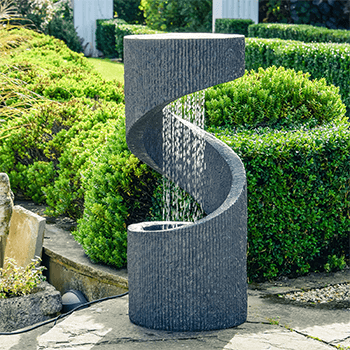 Image of EX-DISPLAY / COLLECTION ONLY -Outdoor Spiral Water Feature Granite