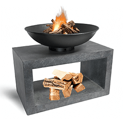Small Image of Firebowl & Rectangle Console Cement