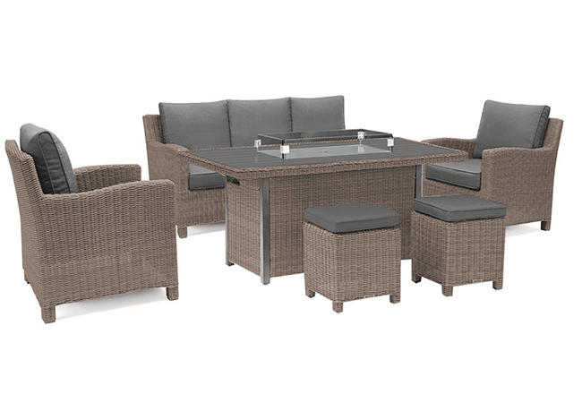 Image of Kettler Palma Sofa Set with Firepit Table - Rattan