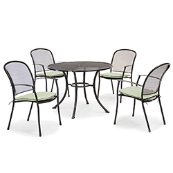 Small Image of EX DISPLAY/ COLLECTION ONLY Kettler Caredo 4 Seater Round Dining Set in Sage - NO PARASOL
