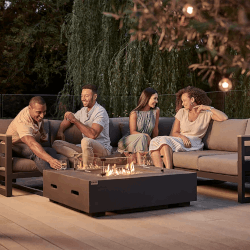 Small Image of Kettler Elba Grande Corner Sofa Set with Kalos Firepit Table and Signature Cushions