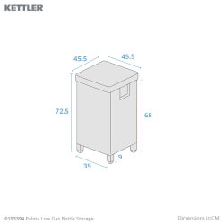 Extra image of Kettler Palma Low Lounge Gas Bottle Storage Unit in Oyster