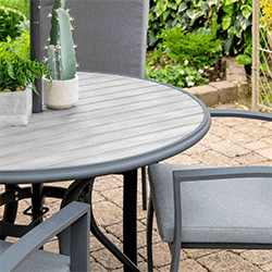 Extra image of LG Turin 6 Seater Dining Set with Lazy Susan in Graphite / Mixed Grey