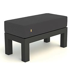 Small Image of LIFE Timber Soltex Half Pouffe/Stool in Lava / Graphite