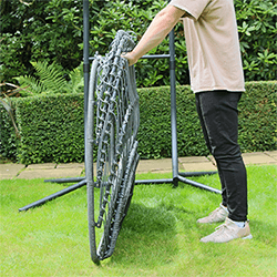 Extra image of Eleanor Folding Double Hanging Egg Chair Cocoon in Grey