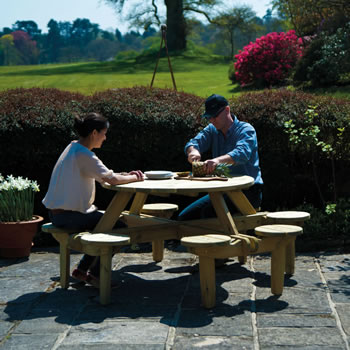 Image of Pine FSC Gleneagles 8 Seater Picnic Table by Alexander Rose