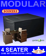 Small Image of Extra Large Rattan Modular 4 Seater Furniture Set Cover  - Bosmere M655