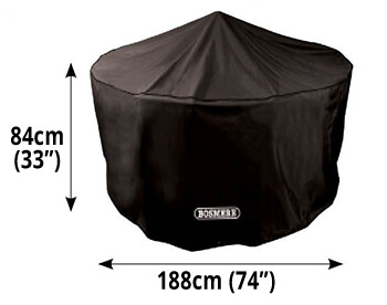 Image of Storm Black 4 to 6 Seater Circular Patio Set Cover