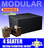Small Image of Large Rattan Modular 4 Seater Furniture Set Cover  - Bosmere M650