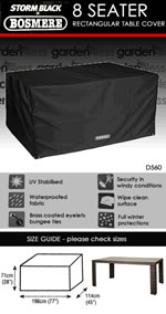 Small Image of Storm Black Rectangular 8 Seater Table Only Cover