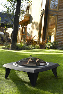 Contemporary Fire Bowl with Steel Surround
