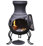 Billie Cast Iron Chimenea in Black by Gardeco