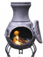 Billie Cast Iron Chimenea in Stoney Grey by Gardeco