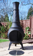 Black Grand Weave Chimenea Fireplace