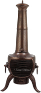 Bronze Effect Finish Steel Chimenea with Grill