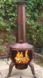 Bronze Effect Finish Steel Chimenea with Grill by Gardeco
