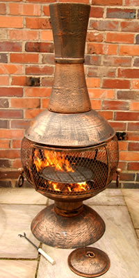 Open Bowl Cast Iron Garden Chimenea Fireplace with Grill