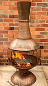 Opera Cast Iron Garden Chimenea Fireplace with Grill by Gardeco