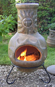 Mini Clay Chimenea Fireplace - Brown Pedro