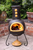 Medium Clay Chimenea Fireplace - Oriana Brown