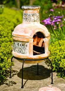 Small Pedro Mexican Clay Chimenea Grill