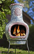 Small Swirl Clay Chimenea
