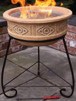 Ojo Maya Clay Fire Bowl And Grill