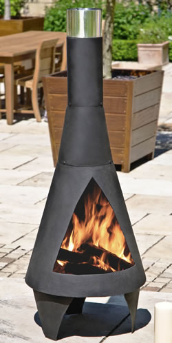 Colorado Black Extra Large Steel Chimenea by La Hacienda