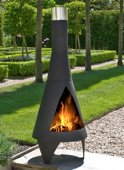 Colorado Black Medium Steel Chimenea by La Hacienda