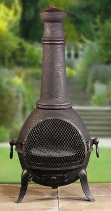 Aruba Extra Large Garden Chimenea Fireplace with Grill