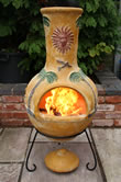 Jumbo Mexican Clay Chimenea Fireplace - Cancun