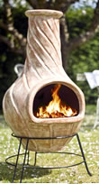 Jumbo Twist Clay Chimenea Washed Red