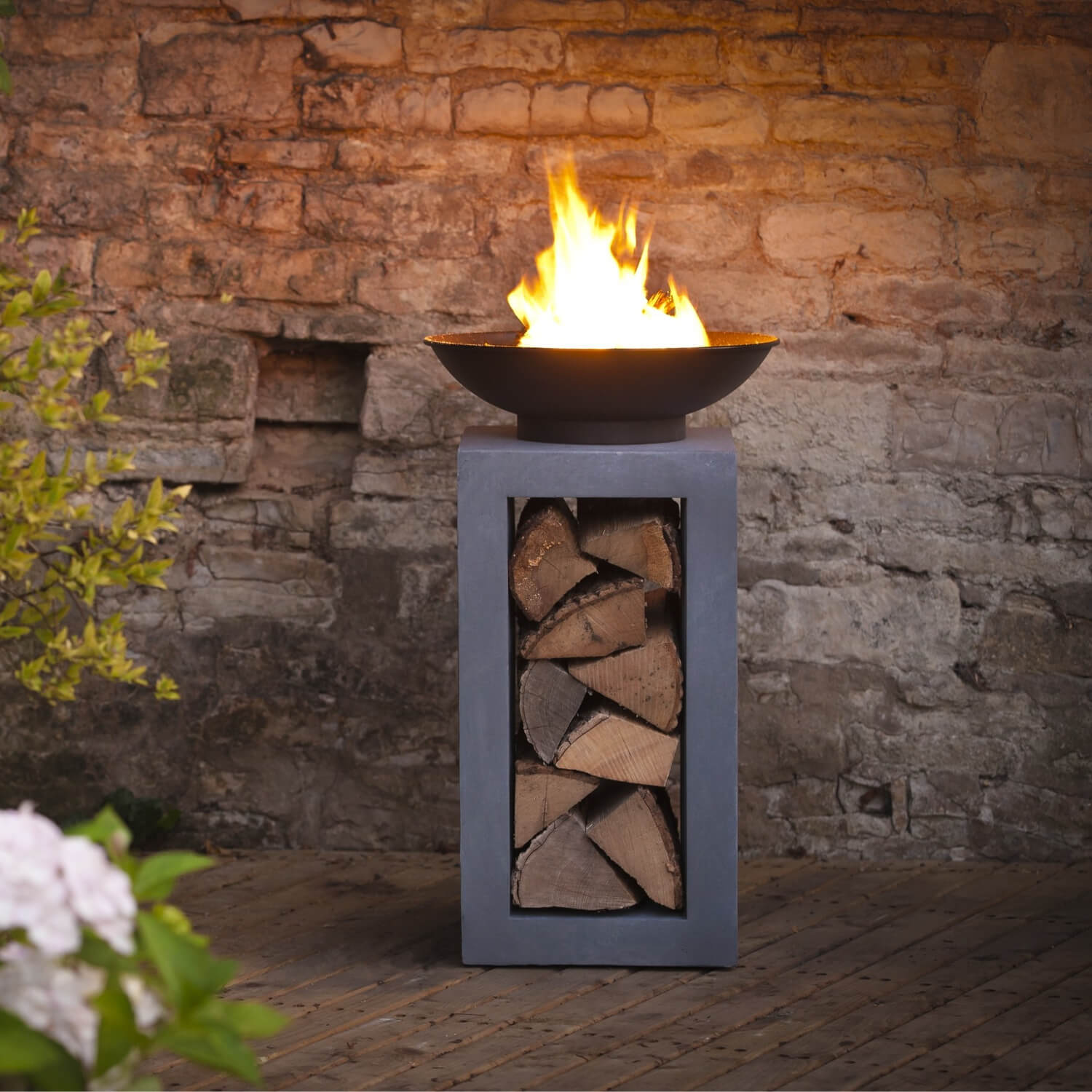 Firefly Fire Bowl and Tall Table Console Square - Granite ...