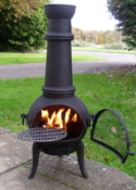 Large Cast Iron Chimenea With Grill