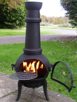 Havana Large Cast Iron Chimenea With Grill by La Hacienda