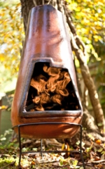 Large Mexican Clay Chimenea - Burnt Mexico