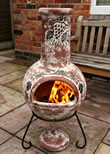 Large Mexican Chimenea - Red Grapes