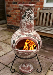 Large Mexican Chimenea - Red Grapes