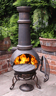 Extra-Large Toledo Bronze Cast Iron Chimenea Fireplace with BBQ grill