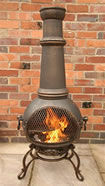 Jumbo Toledo Bronze Cast Iron Chimenea Fireplace with BBQ grill