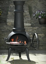 Medium Cast Iron Chimenea Fireplace with Grill