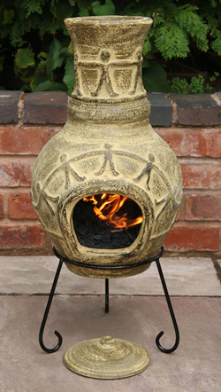 Medium Clay Chimenea Fireplace - Amigos Green