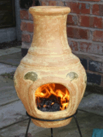Medium Clay Chimenea Fireplace - Espana Yellow