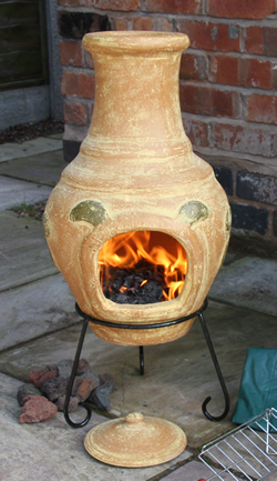 Medium Clay Chimenea Fireplace - Espana Yellow