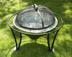 Round Outdoor Fire Bowl and Grill