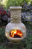 Mini Clay Chimenea Fireplace - Yellow Pedro