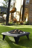 Contemporary Fire Bowl with Steel Surround