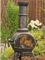Sierra Bronze Large Cast Iron Chimenea with Grill by La Hacienda